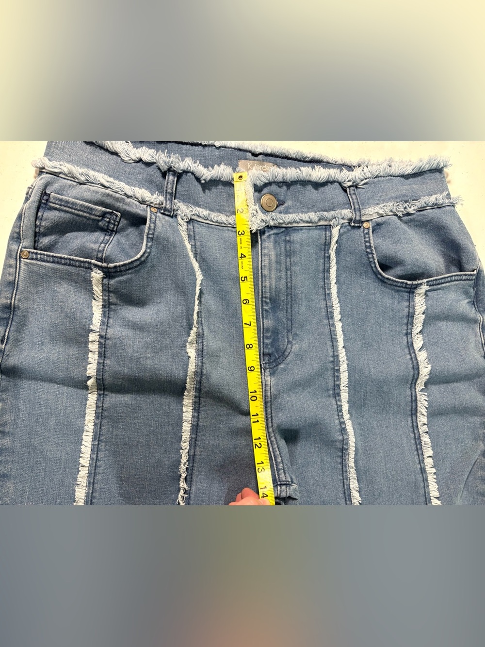 K Jordan Plus Size 20W Raw Hem Flare Wide Leg Jeans Exposed Seam - Picture 10 of 16